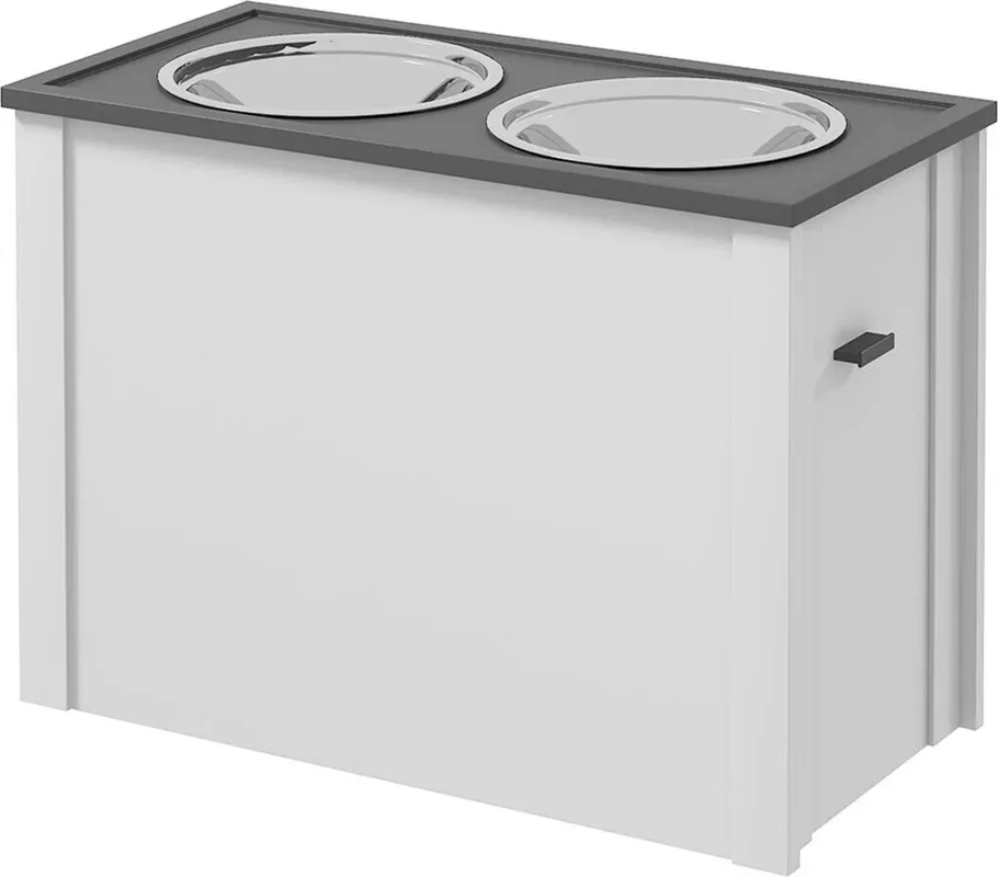 Pawhut Gamelle double surélevée pour chien 60 x 30 x 42 cm blanc (D08-053V00WT) au meilleur prix sur fr