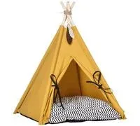 PawHut Tipi Tente pour animaux de compagnie, tente pour chat, avec coussin amovible et lavable, maison pour chat avec fond antidérapant, balle de jeu, pour chat de moins de 5 kg, mini chien, 60 x 60 x – Comparez les prix et achetez sur