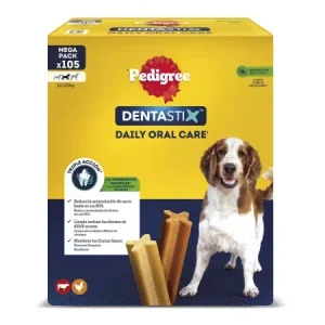 Pedigree Dentastix 105 Sticks pour l’Hygiène Bucco-Dentaire des Chiens de Taille Moyenne – France