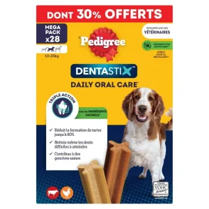 PEDIGREE Dentastix friandises hygiène dentaire pour moyen chien 28 sticks 720g pas cher