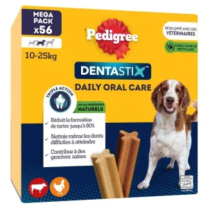 PEDIGREE Dentastix friandises hygiène dentaire pour moyen chien 56 sticks 1.44kg pas cher
