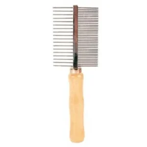 Peigne manche bois double - Chien