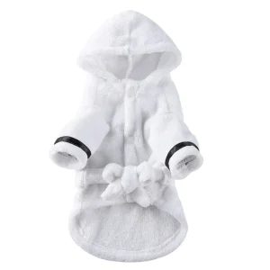 Peignoir de bain avec capuche pour chien