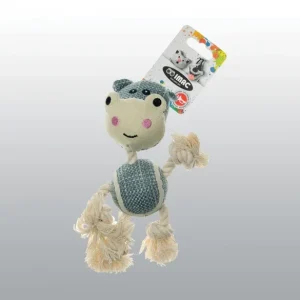 Peluche Hippo avec corde et balle de tennis
