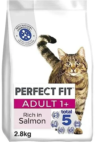 Perfect Fit Adult 1+ dry cat food salmon 3×2,8kg au meilleur prix sur fr