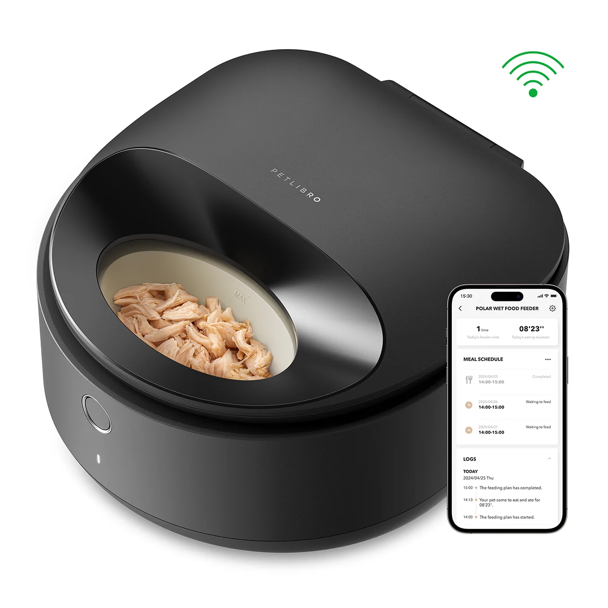 Petlibro - Distributeur Automatique de Pâtée Polar pour Chats - Noir