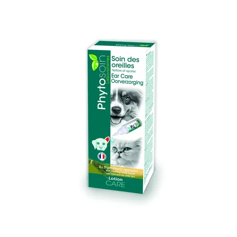 PHYTOSOIN Lotion soin des oreilles au thym blanc apaisant pour chien et chat 100ml pas cher