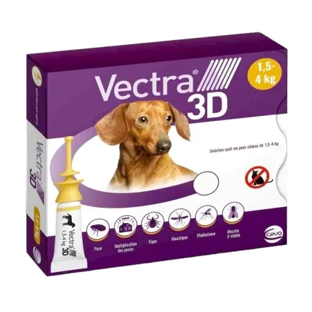Pipettes antiparasitaires Vectra 3D Spot On chien