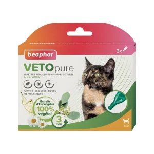 Pipettes répulsives antiparasitaires Vetopure Chat