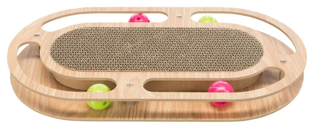 Plaque griffoir avec cadre en bois ovale – Trixie J’ai plus de croquettes