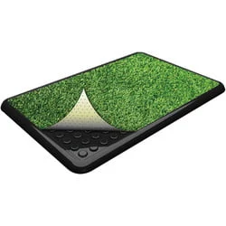 Plateau d’entrainement avec pad réutilisable et tapis gazon pour chien Turf Dog Potty, Poochpad