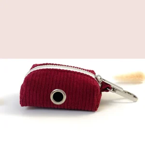 Pochette sac à crotte Velours Côtelé Bordeaux