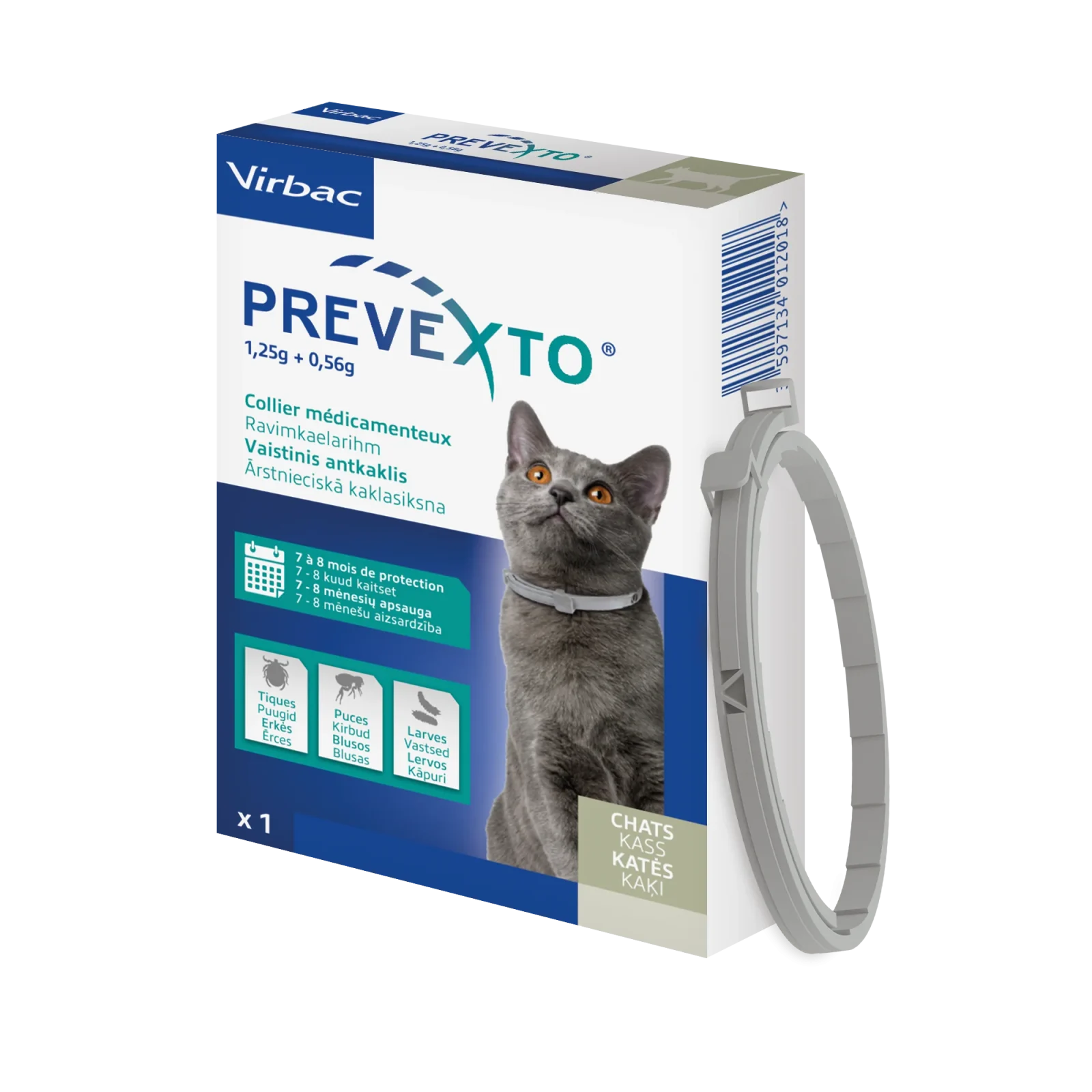 Prevexto collier antiparasitaire protection de 7 à 8 mois chat - Image 2