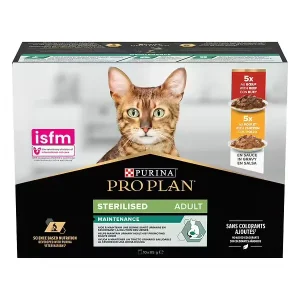 PRO PLAN Adulte Stérilisé au bœuf et poulet en sauce pour chat