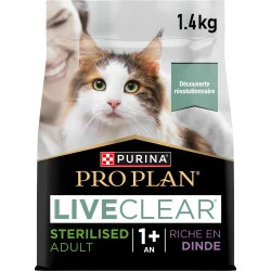 PRO PLAN LIVECLEAR Adulte Stérilisé Dinde 1,4kg