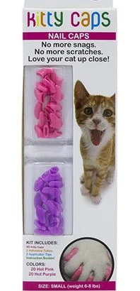 Protège-griffes pour chat, rose et mauve