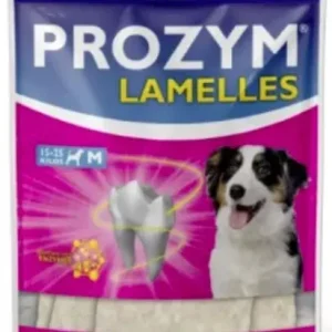 PROZYM Lamelles pour Chiens – Soin Dentaire à mâcher – N°1 chez Les vétérinaires – Haleine fraîche – Anti-tartre – Anti-Plaque – Gencives saines. Taille M pour chiens (15-25kg) – 5 lamelles Animal