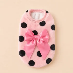Pull à pois rose noeud rose chihuahua