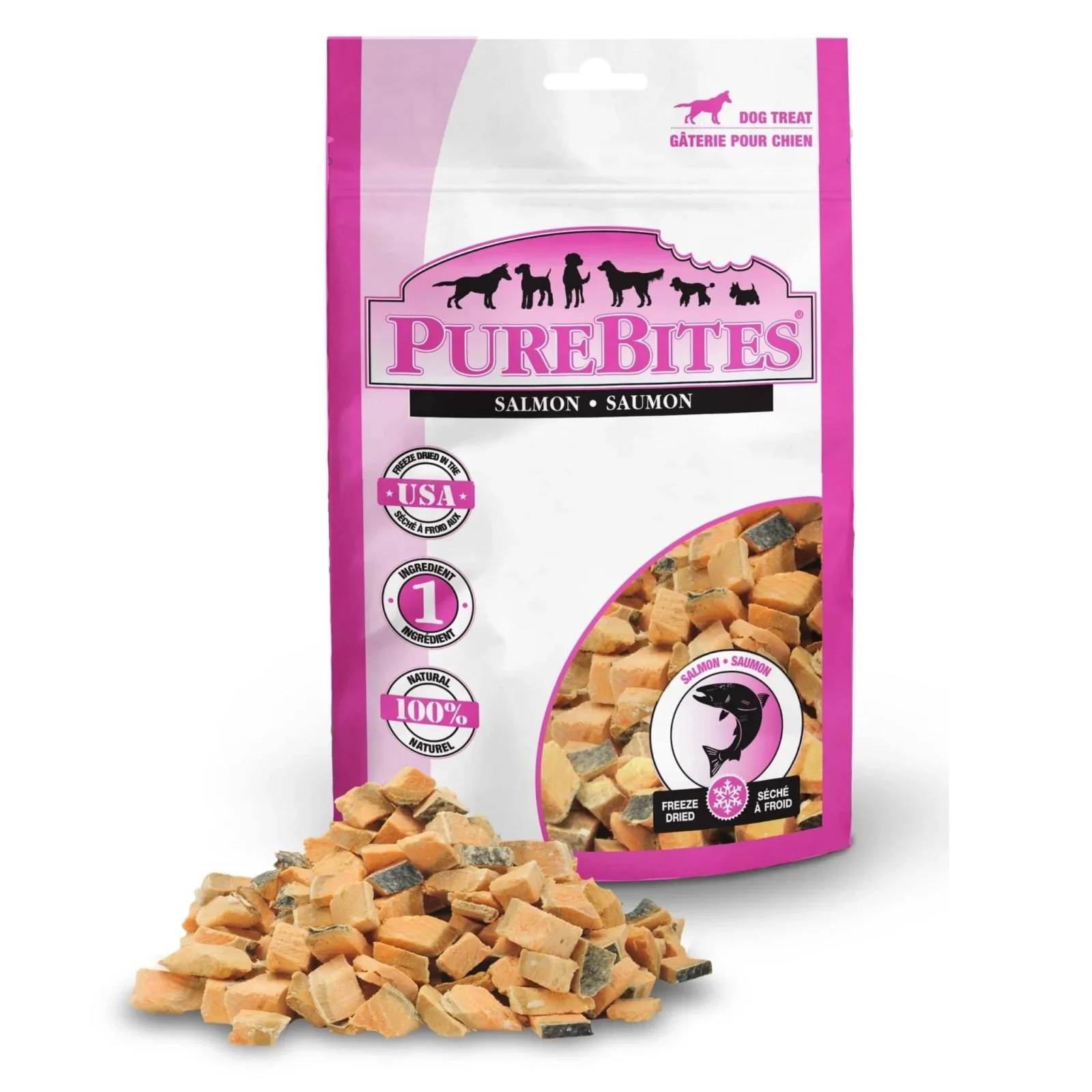 PureBites – Gâteries Séchées à Froid – Saumon – Chien – 33g