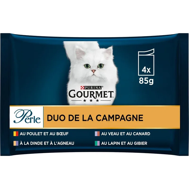 PURINA Gourmet Sachet repas perle duo viande de la campagne pour chat 4 sachets 340g pas cher