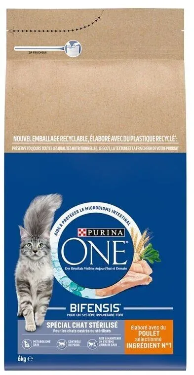 Purina One Bifensis croquettes pour chat stérilisé poulet (6 kg) au meilleur prix sur fr