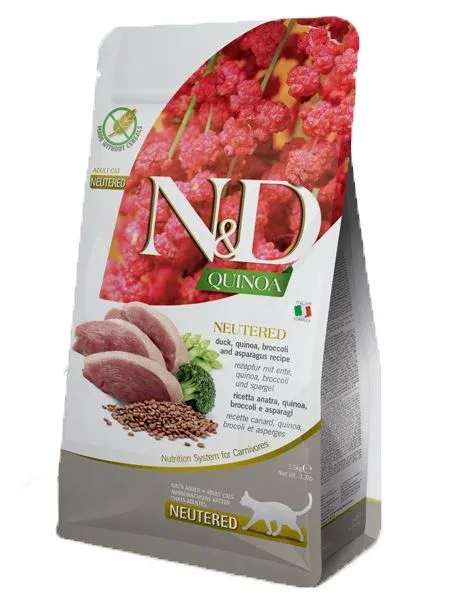 Quinoa chat Canard & Brocolis (Chat stérilisé) (5 kg) – Farmina J’ai plus de croquettes