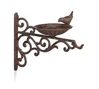 Relaxdays Abreuvoir en fonte mangeoire oiseaux jardin équerre mural porte bain oiseaux déco HxlxP: 24x28x14 cm, marron – Comparez les prix et achetez sur