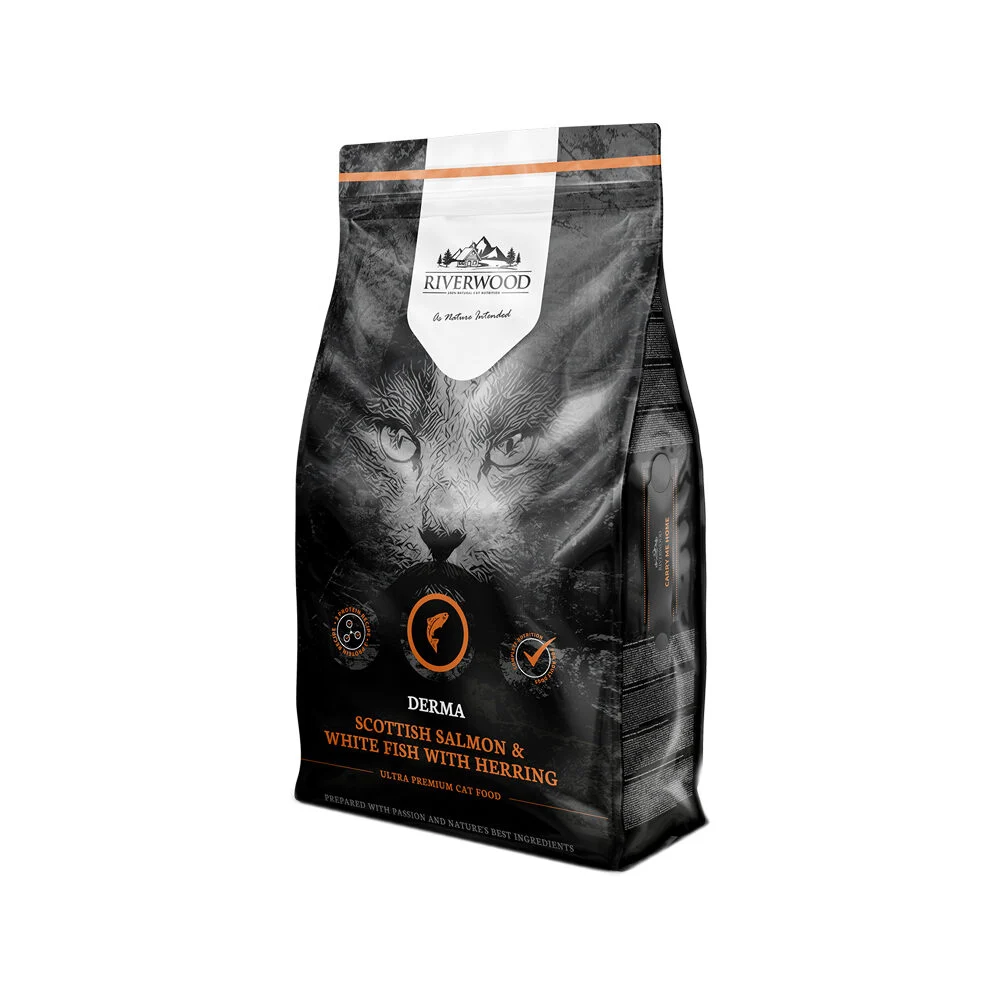 Riverwood Derma - Aliments pour chats - Saumon écossais et corégone avec hareng