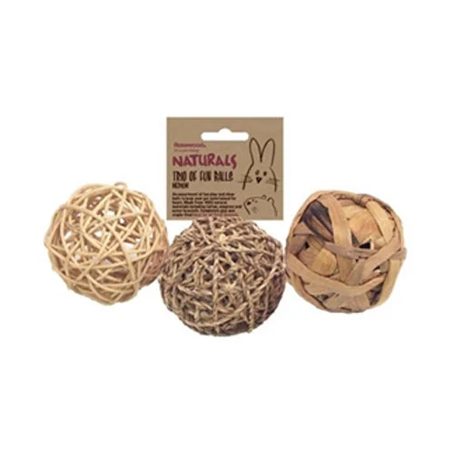 Rosewood Naturals Trio de Balles Jeu pour Rongeur