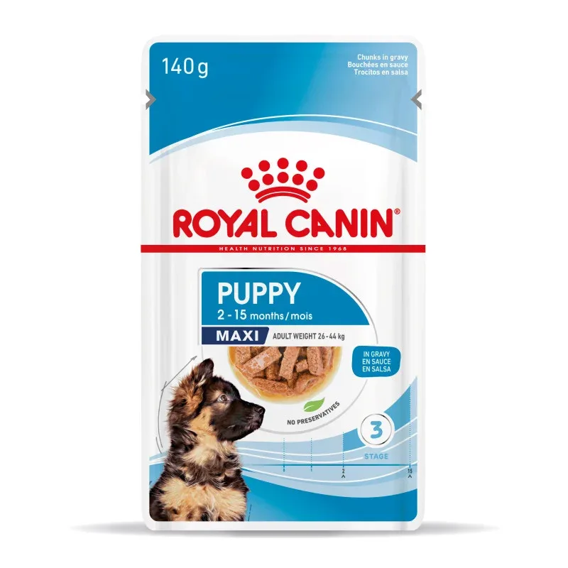 ROYAL CANIN – Dog Puppy Maxi Bouchées en Sauce – Sachets fraîcheur