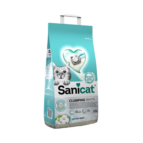 Sanicat Litière pour chat agglomérante blanche