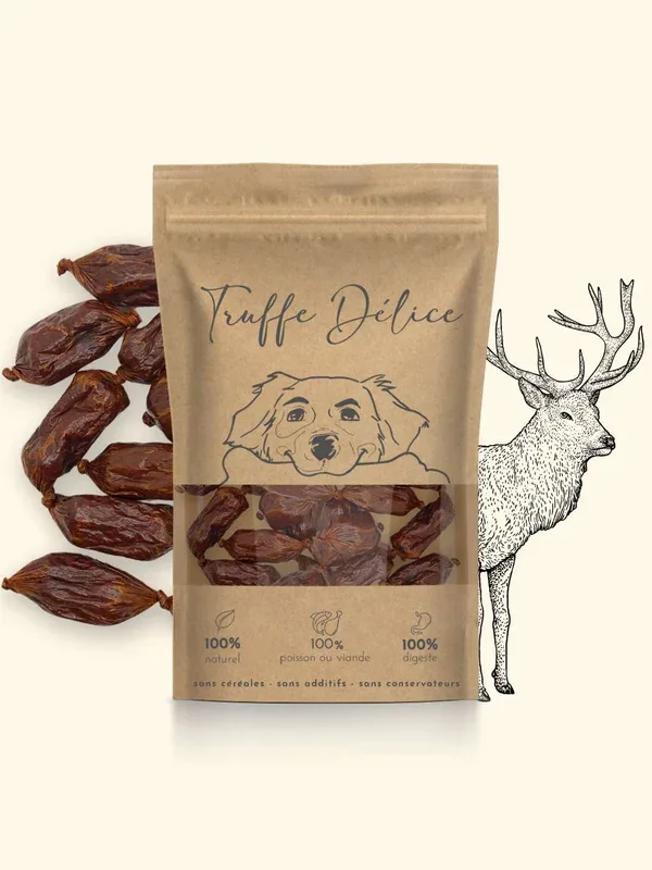 Saucisse chien cerf