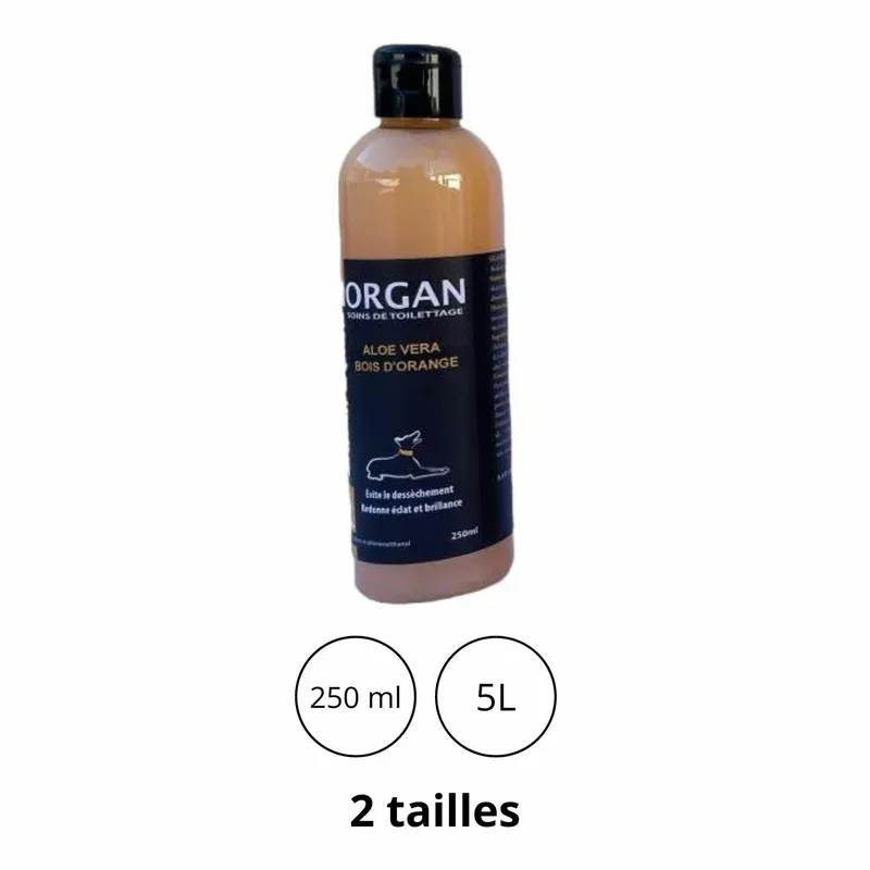 Shampoing Aloe Vera Bois d’Orange – Shampoing pour chien tout type de poils – Notre passion, vos animaux !