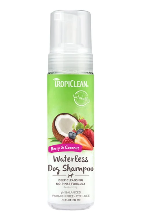 Shampoing sans rincage aux baies pour chiens, Tropiclean