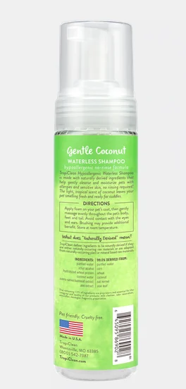 Shampoing sans rinçage hypoallergénique à la noix de coco pour chiens et chats, Tropiclean - Image 2