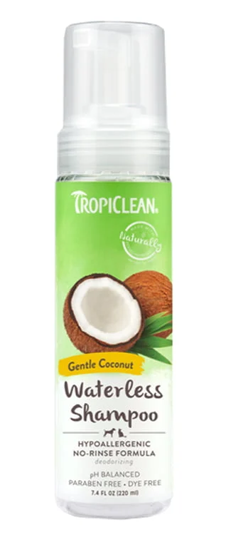 Shampoing sans rinçage hypoallergénique à la noix de coco pour chiens et chats, Tropiclean