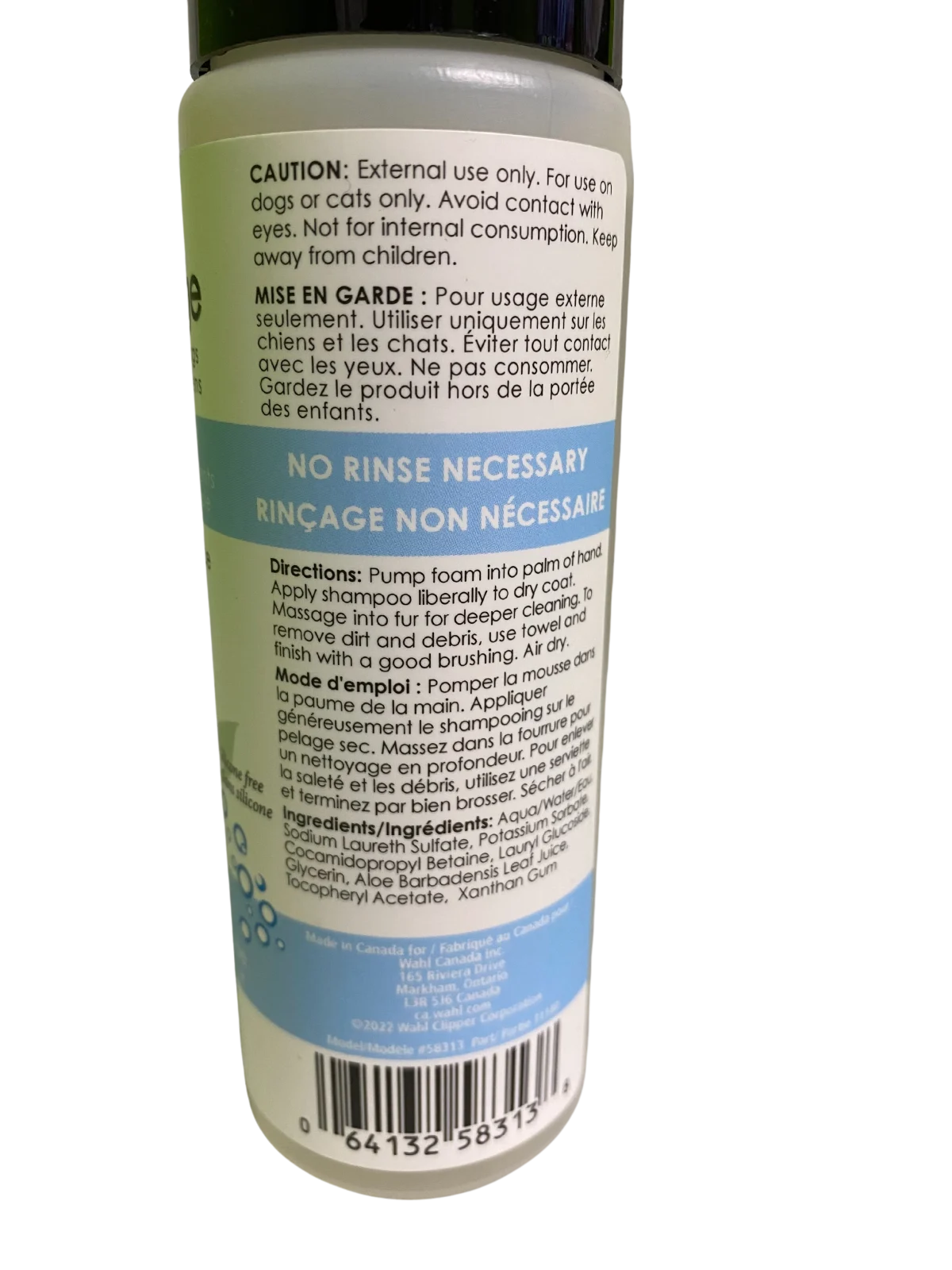 Shampoing sec pour chiens peau sensible, Wahl 210 ml - Image 2