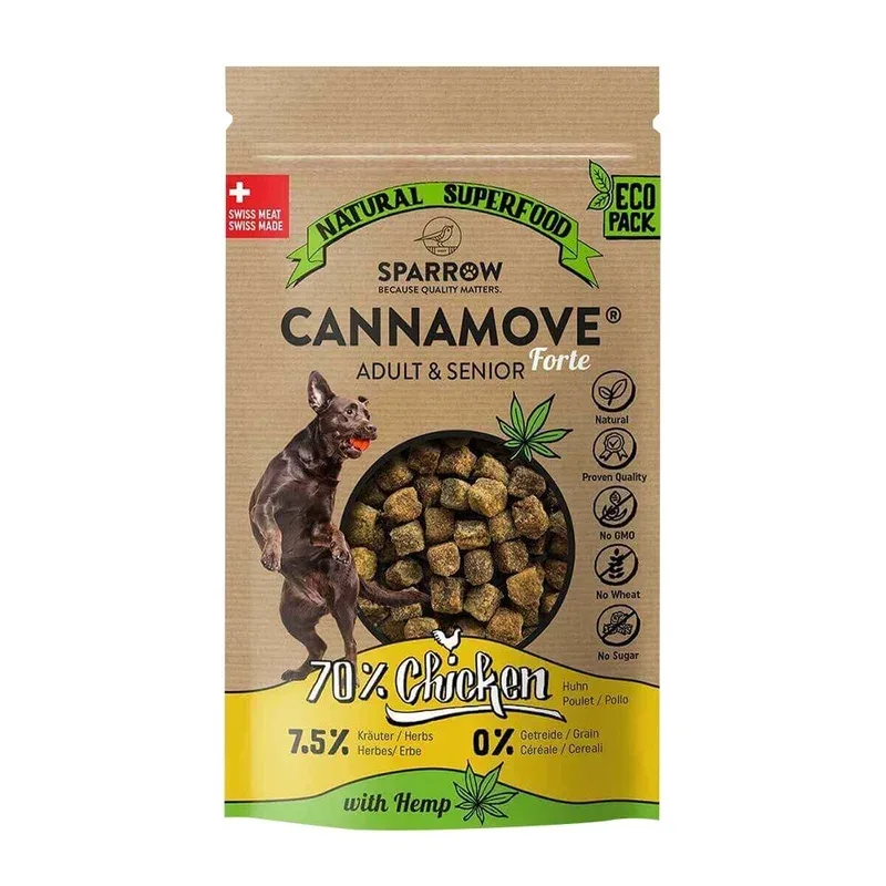 Snacks Pet CannaMove forte au poulet (200 g) – Sparrow J’ai plus de croquettes