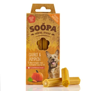 Soopa bâtonnets dentaires à la citrouille & carotte pour chien