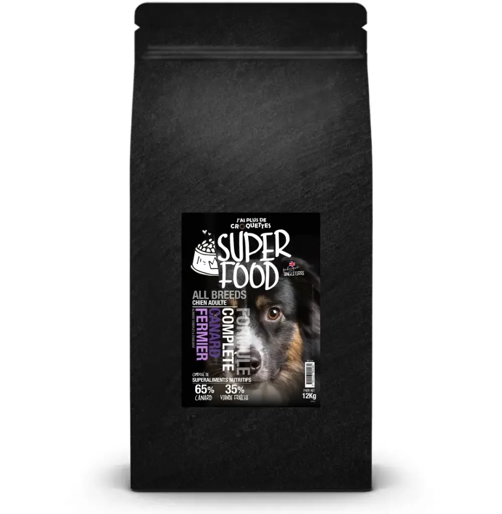 Super Food All Breeds pour Chien adulte au canard (6 kg) – J’ai plus de croquettes J’ai plus de croquettes