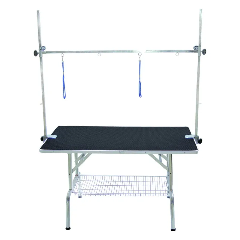 Table toilettage pliante à potence double sans roulettes – Tables pliantes – Notre passion, vos animaux !