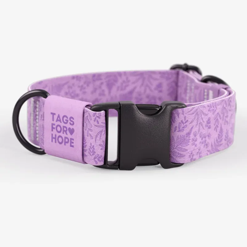 TAGS FOR HOPE – Collier Lilas Botanic pour chien
