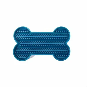 Tapis de léchage os silicone bleu