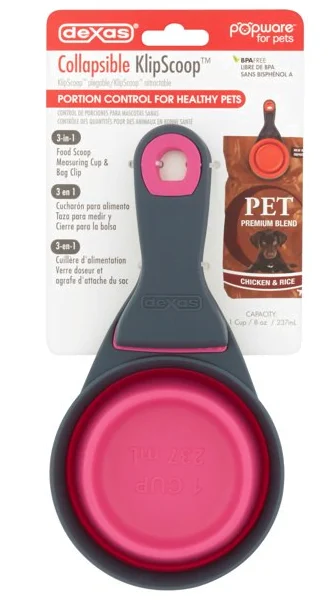Tasse pliable pour animaux collapsible KlipScoop Dexas 3 en 1