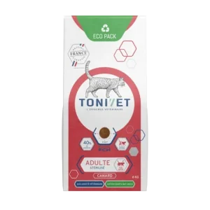 Tonivet adulte stérilisé au canard - croquettes chat