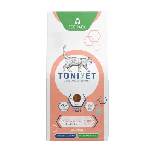 Tonivet Adulte Stérilisé Saumon Croquette Pour Chat