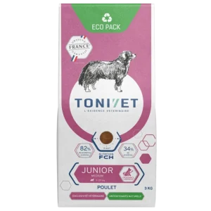 TONIVET JUNIOR MEDIUM POULET -croquettes chien