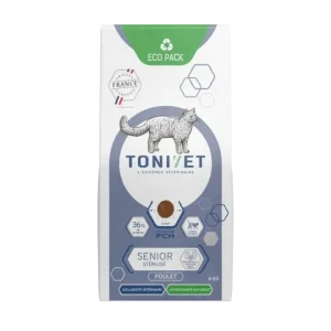 Tonivet Stérilisé Senior au poulet - croquettes chat