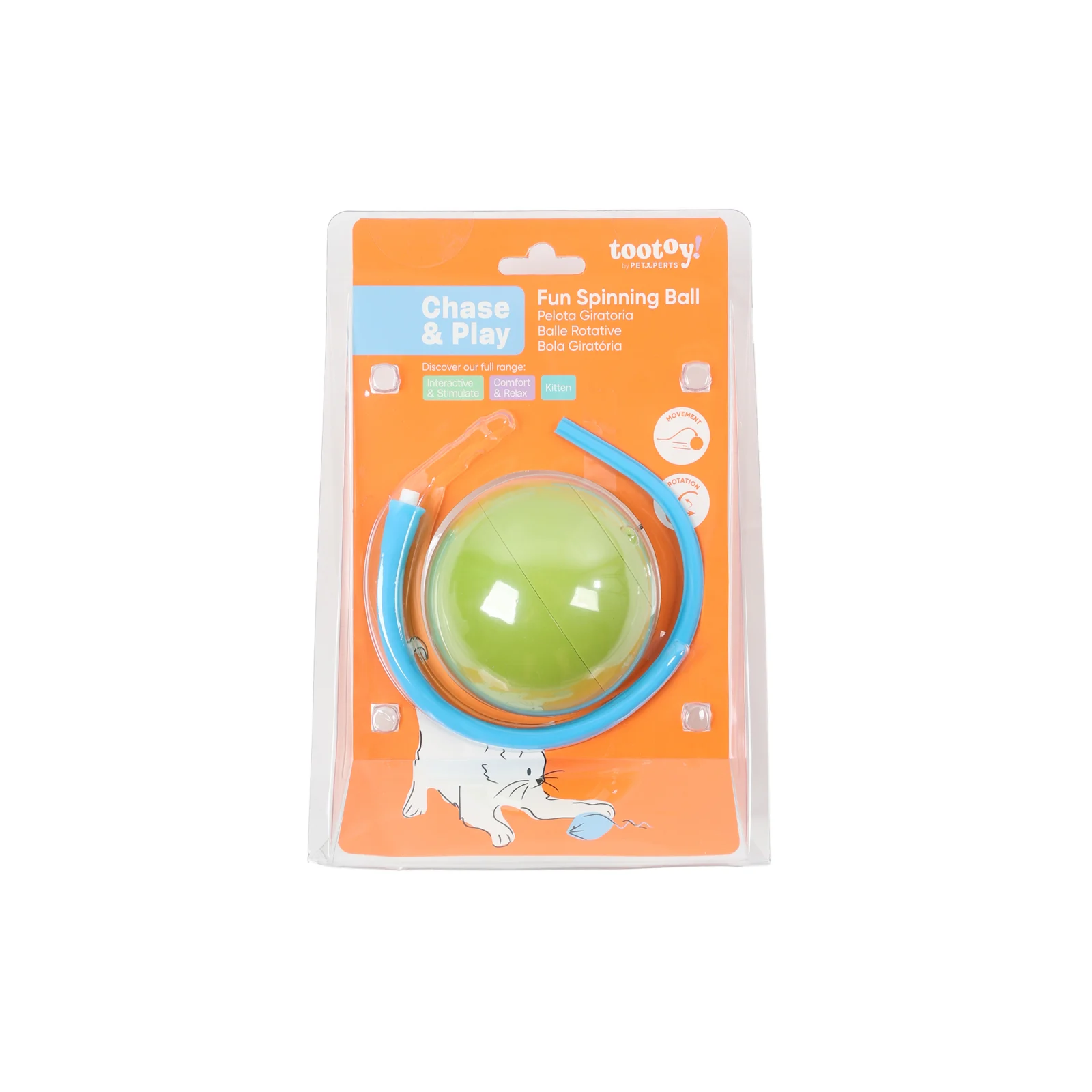 Tootoy! - Jouet Balle Rotative pour Chats - 8,5cm