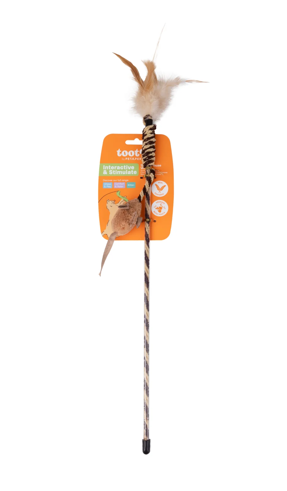 Tootoy! - Jouet Canne Plumeau avec Souris - 47cm